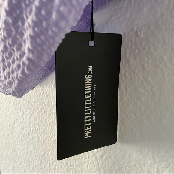 Crop Soft Glam Top Cut Out Lilac Girly Halterneck 10US PRETTY LITTLE THING NEW - Picture 8 of 13